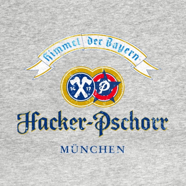 Hacker Pschorr - World Beer - Distressed by mugsandfancything